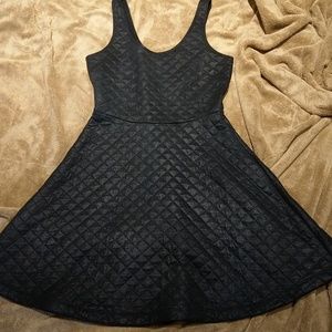 Black shinny quilted dress